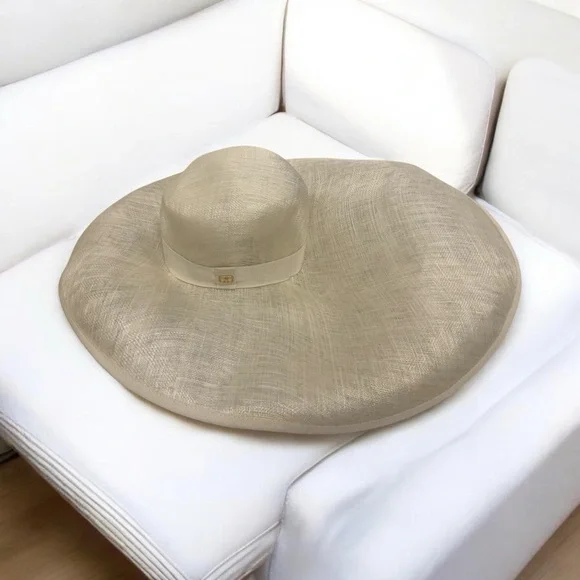 Valentino Garavani Large Brim Abaca Sun Hat Size 56 EU=21 7/8" - Picture 8 of 16